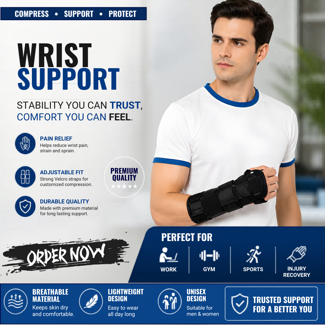 VISSCO Long Forearm Brace PC 0646 – Universal Size | Wrist & Forearm Support | Black