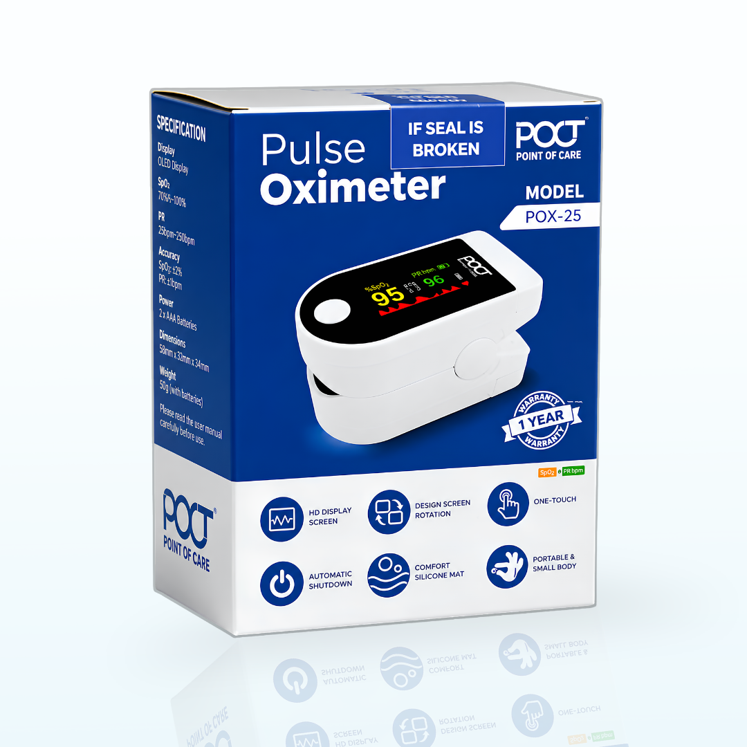 POCT Pulse Oximeter POX-25 – Fingertip Oxygen Saturation Monitor