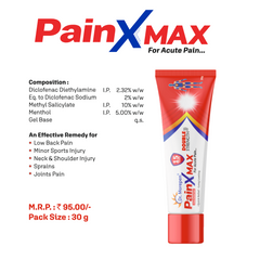 Dr. Morepen Pain-X Gel – 3 Pic Combo Pack | Fast Relief from Joint, Muscle & Back Pain | (30g x 3)