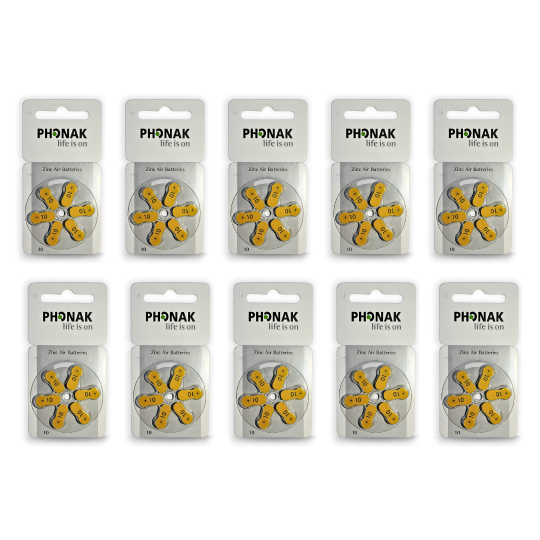 Hearing Aid Battery Size P-10 (6 Pcs × 10 Packs)