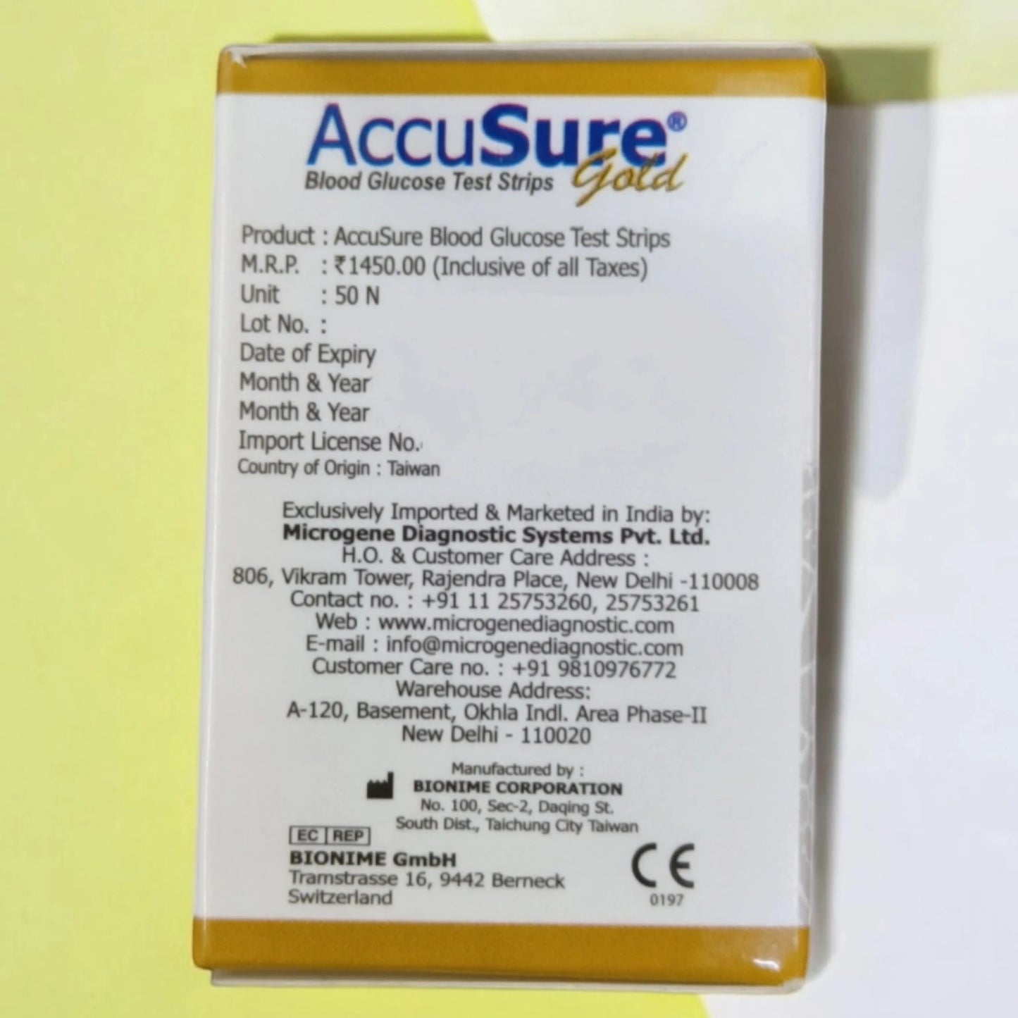 AccuSure Gold 50 Test strips (25x2)