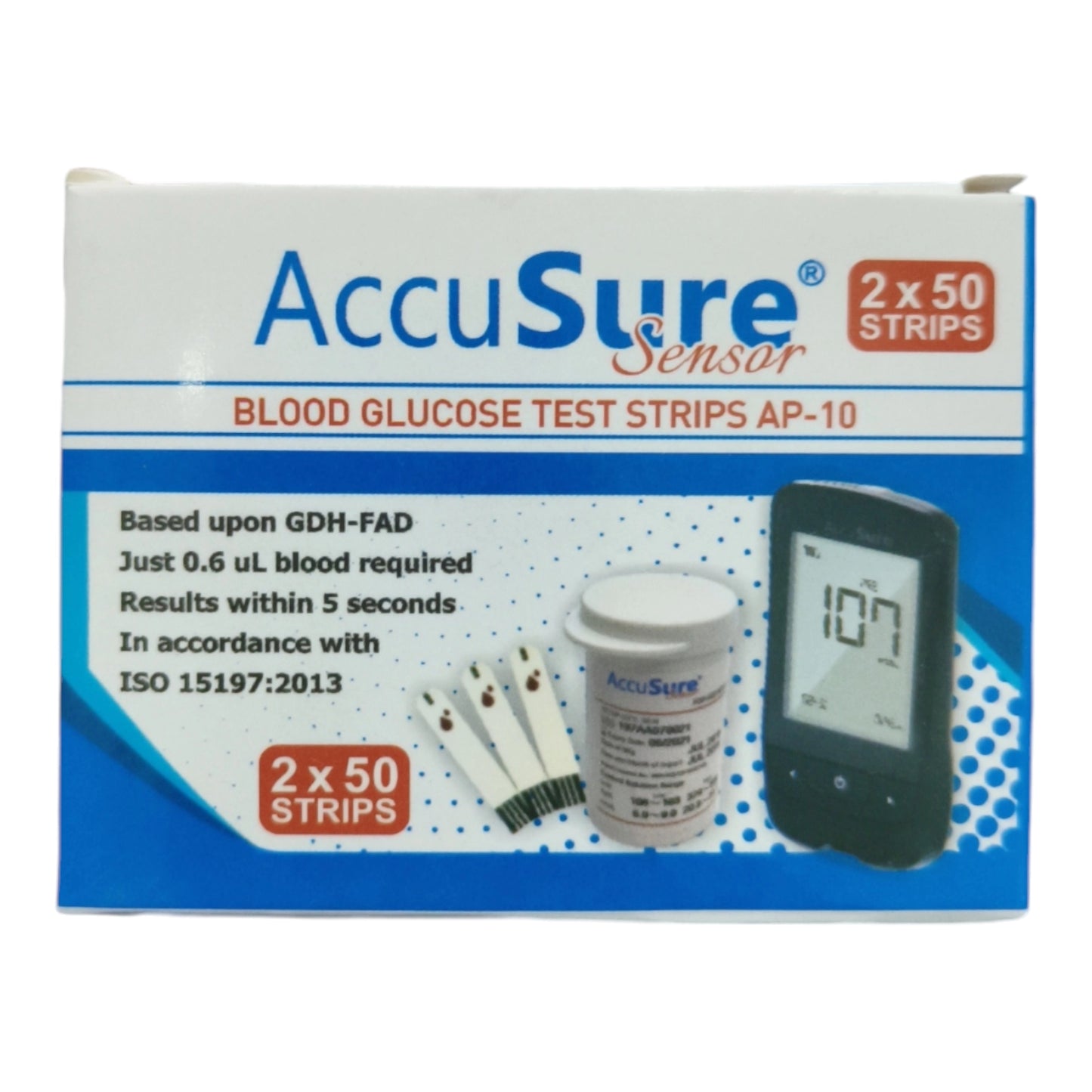 Accusure Sensor Blood Glucose Test 2x50 Strips