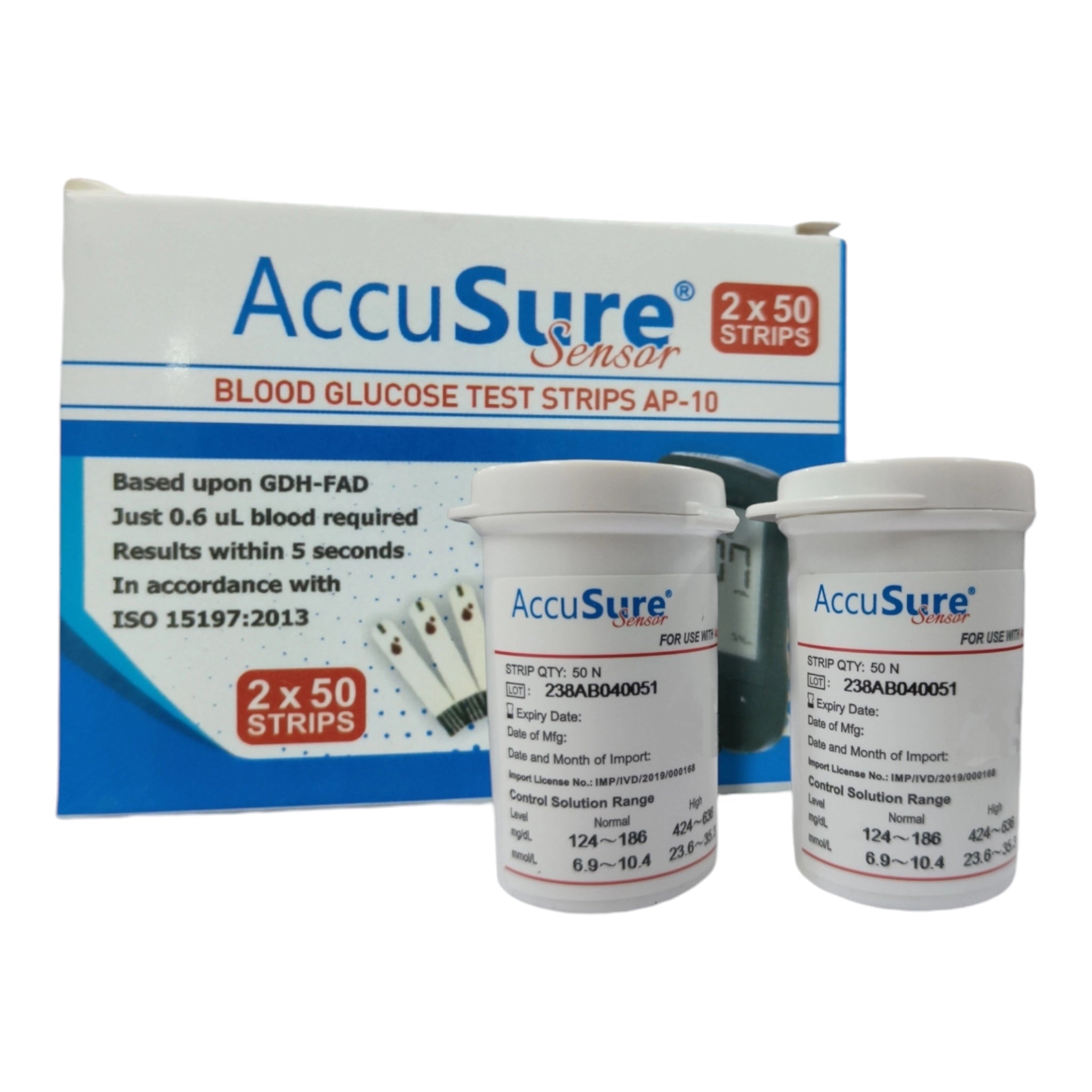 Accusure Sensor Blood Glucose Test 2x50 Strips