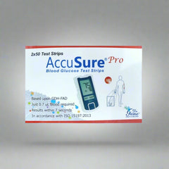 Accusure Pro Blood Glucose Test Strips (2 X50 Pack)