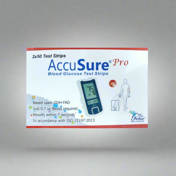 Accusure Pro Blood Glucose Test Strips (2 X50 Pack)