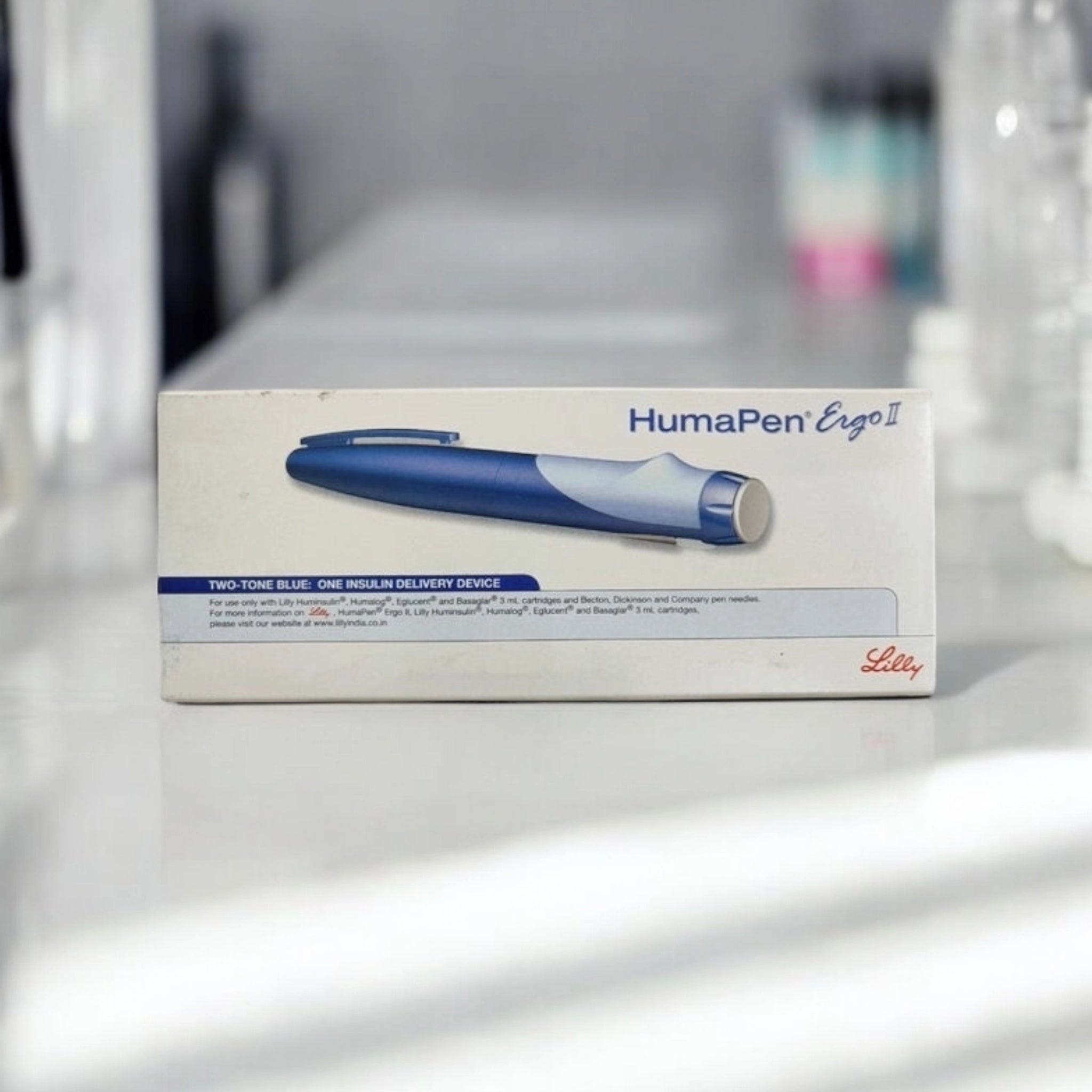 Lilly Humapen Ergo II Two-Tone Blue Insulin Delivery Device (Pen)