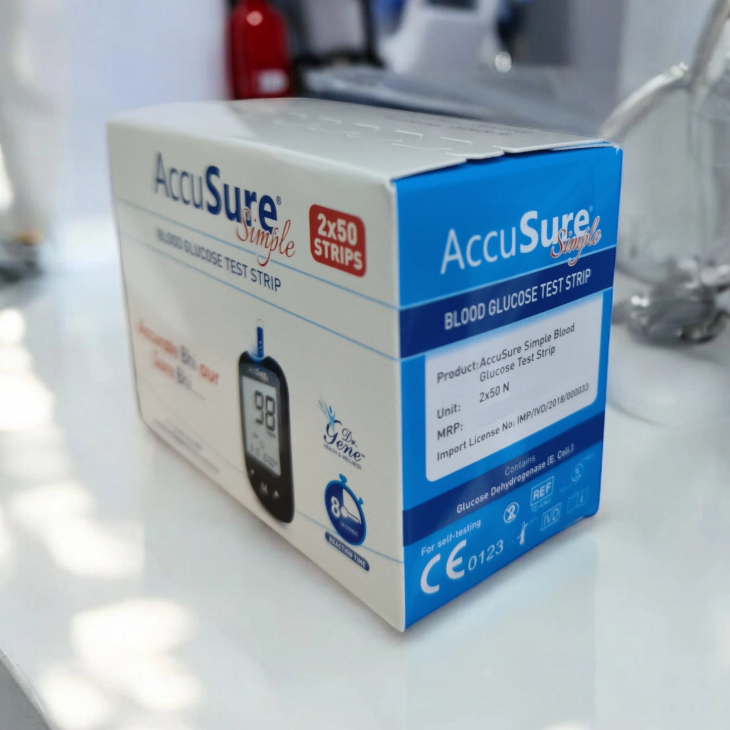 AccuSure Simple 100 Test strips ( 1 Pack of 100 Strips )