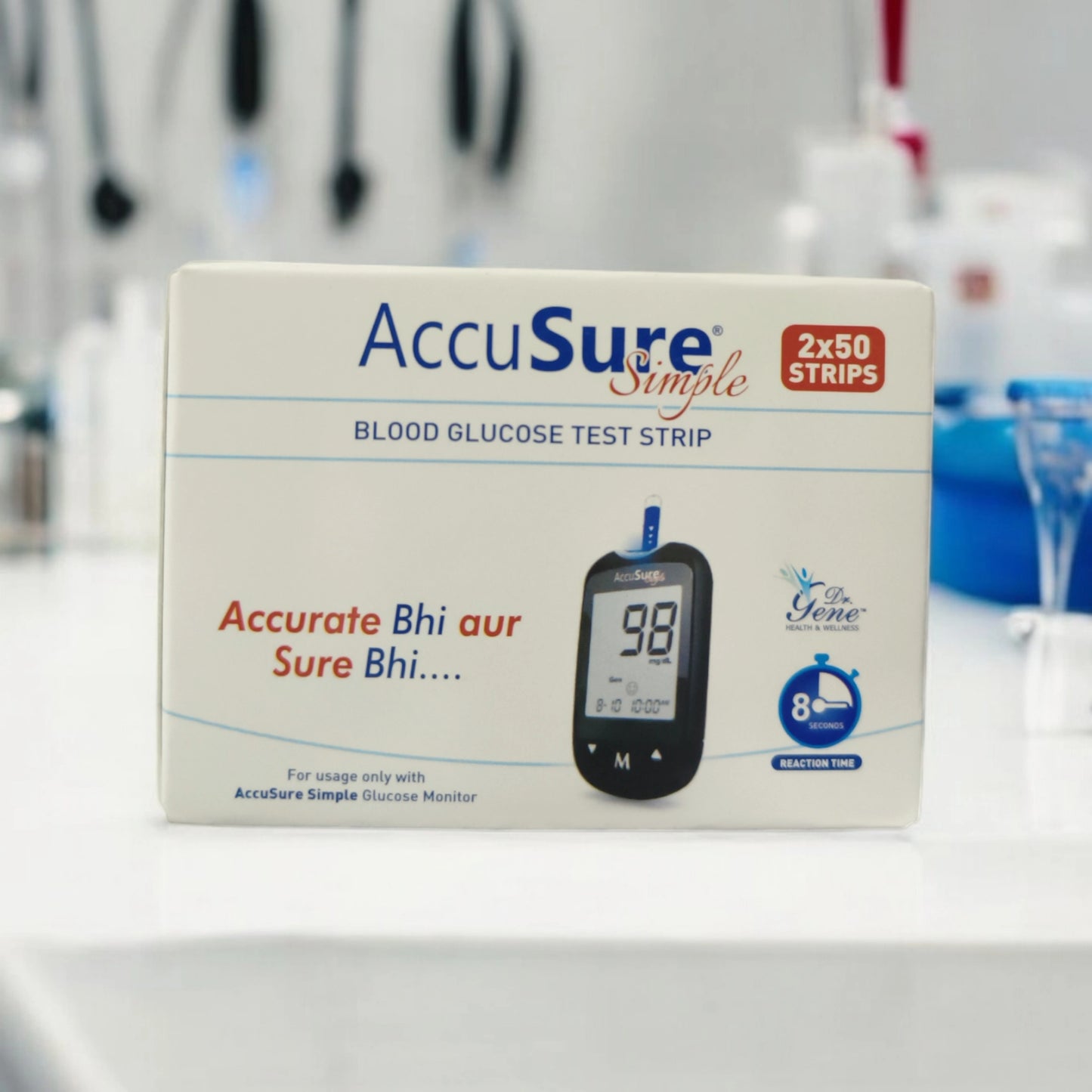 AccuSure Simple 100 Test strips ( 1 Pack of 100 Strips )