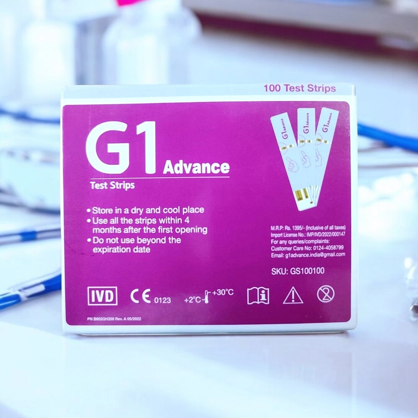 G1 Advanced Glucometer Test Strips 100 Strips Pack (2x50)