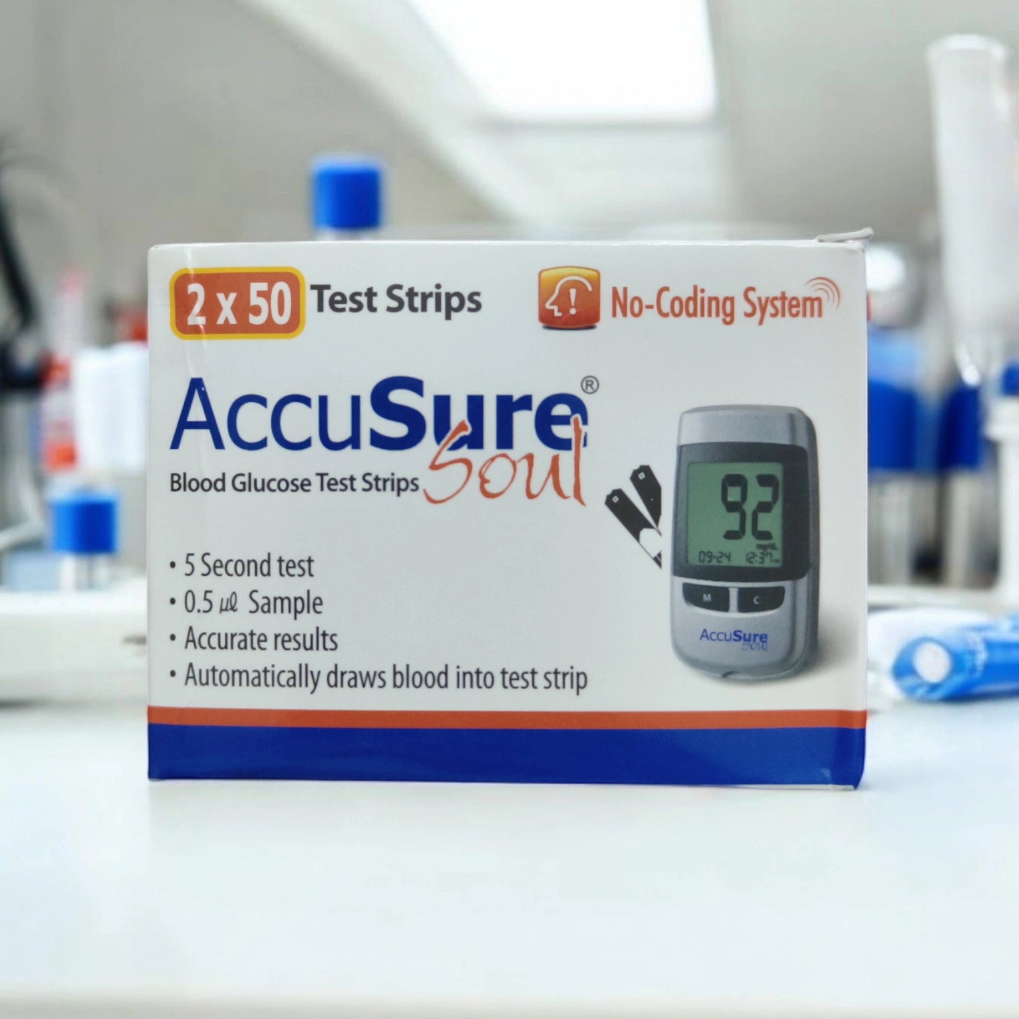 AccuSure Soul Blood Glucose Test Strips (2x50 Pack)