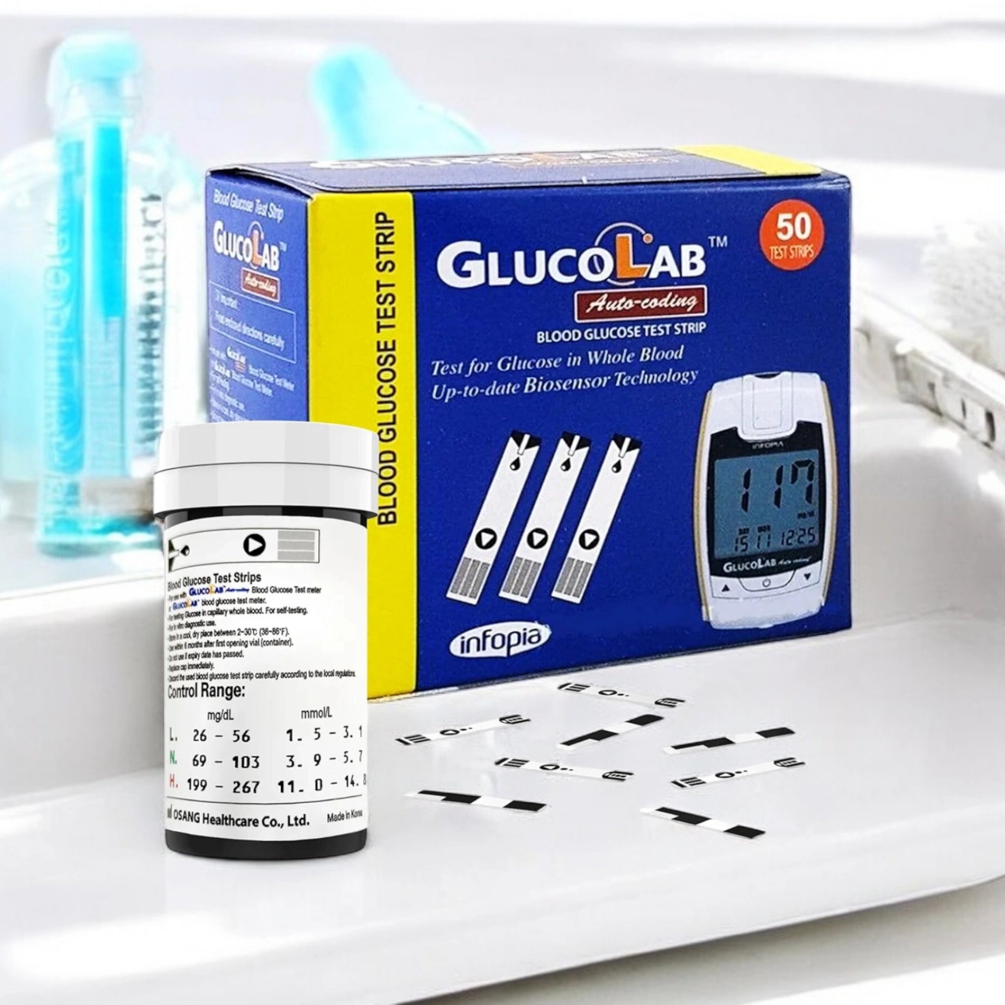 Gluco Lab AUTOCODING 50 Glucometer Strips – MedineedsIndia