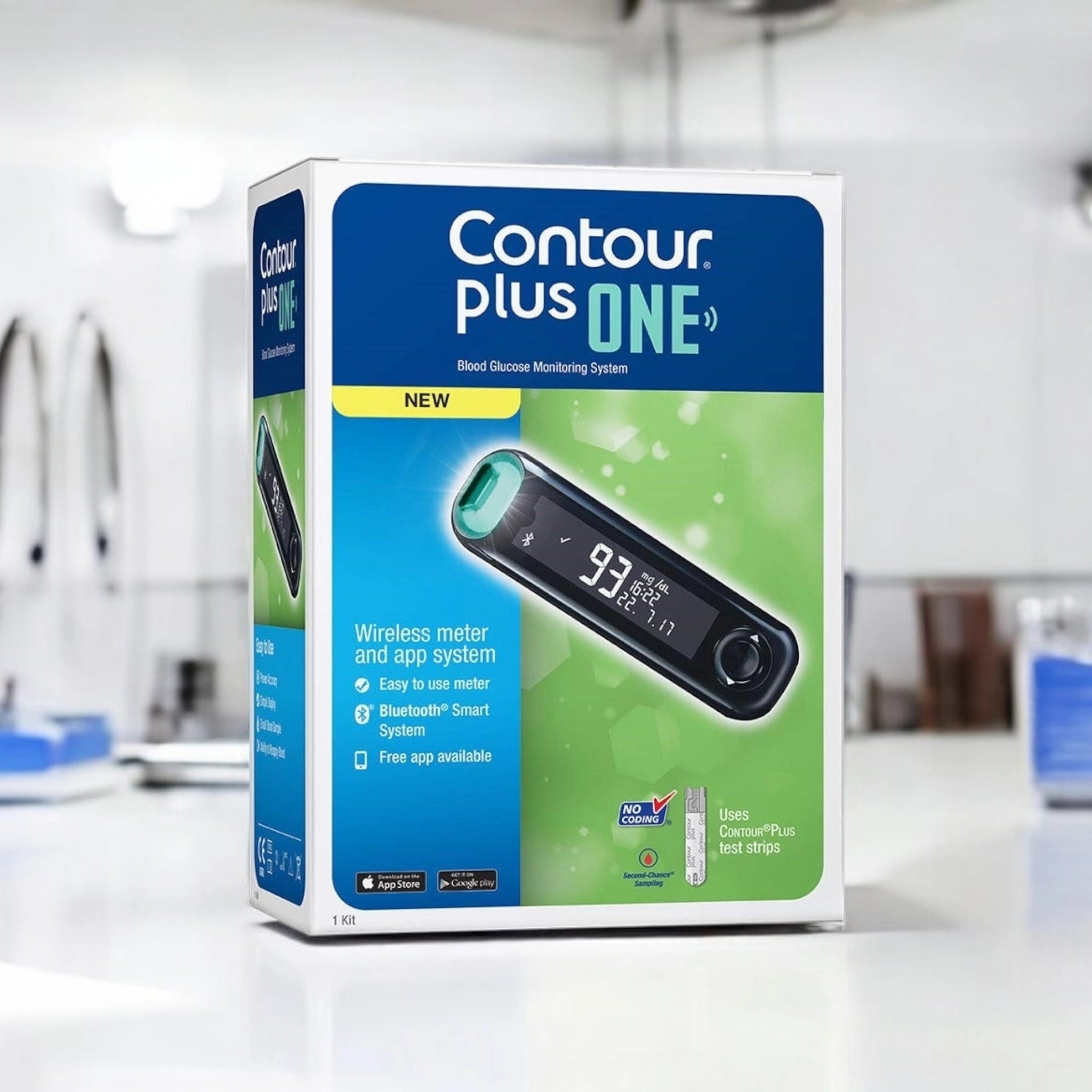 Contour Plus One Glucometer With Bluetooth Smart System With 25 Strips