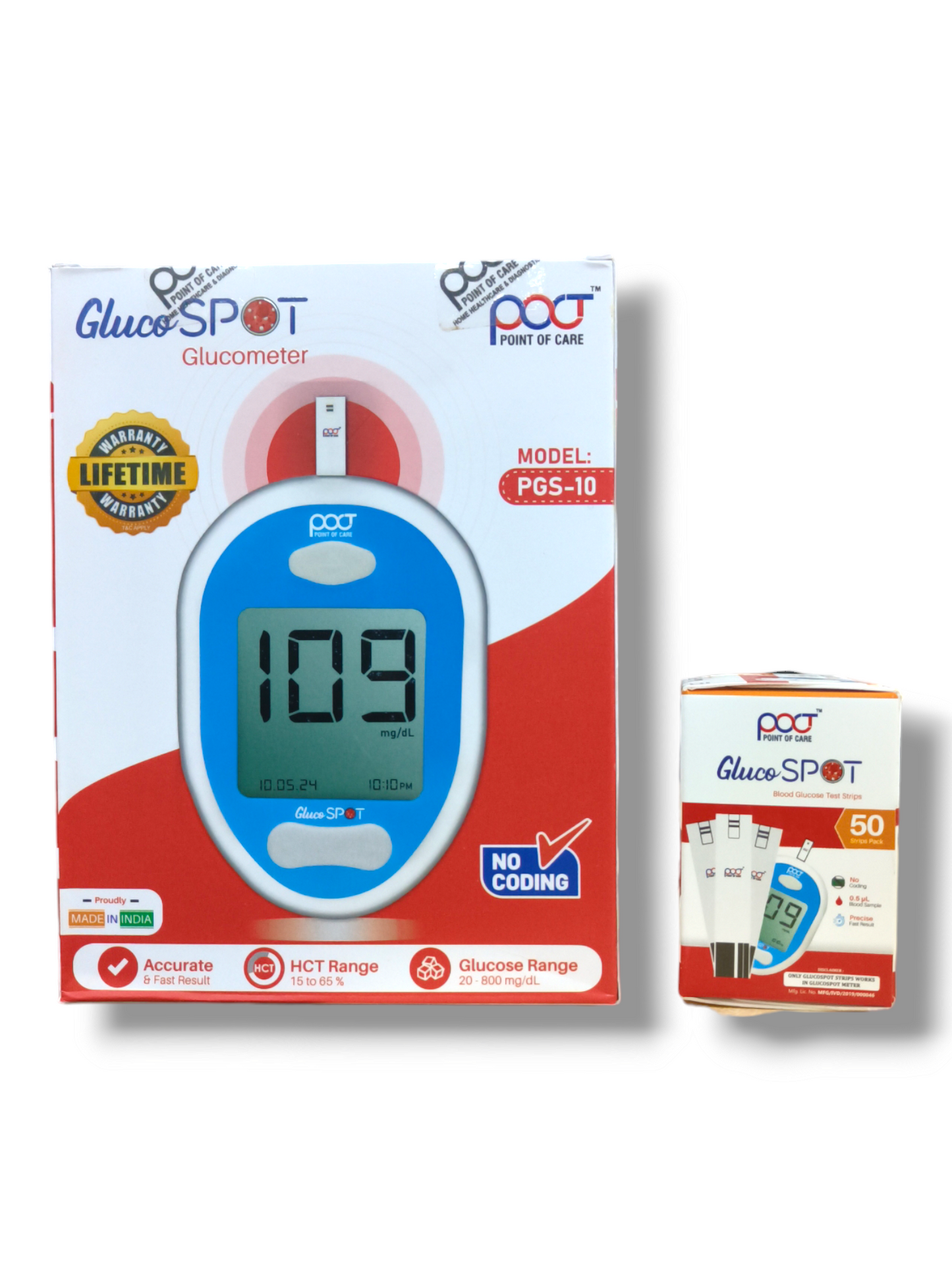 Point Of Care Glucose Monitor PGS-10 With Strips