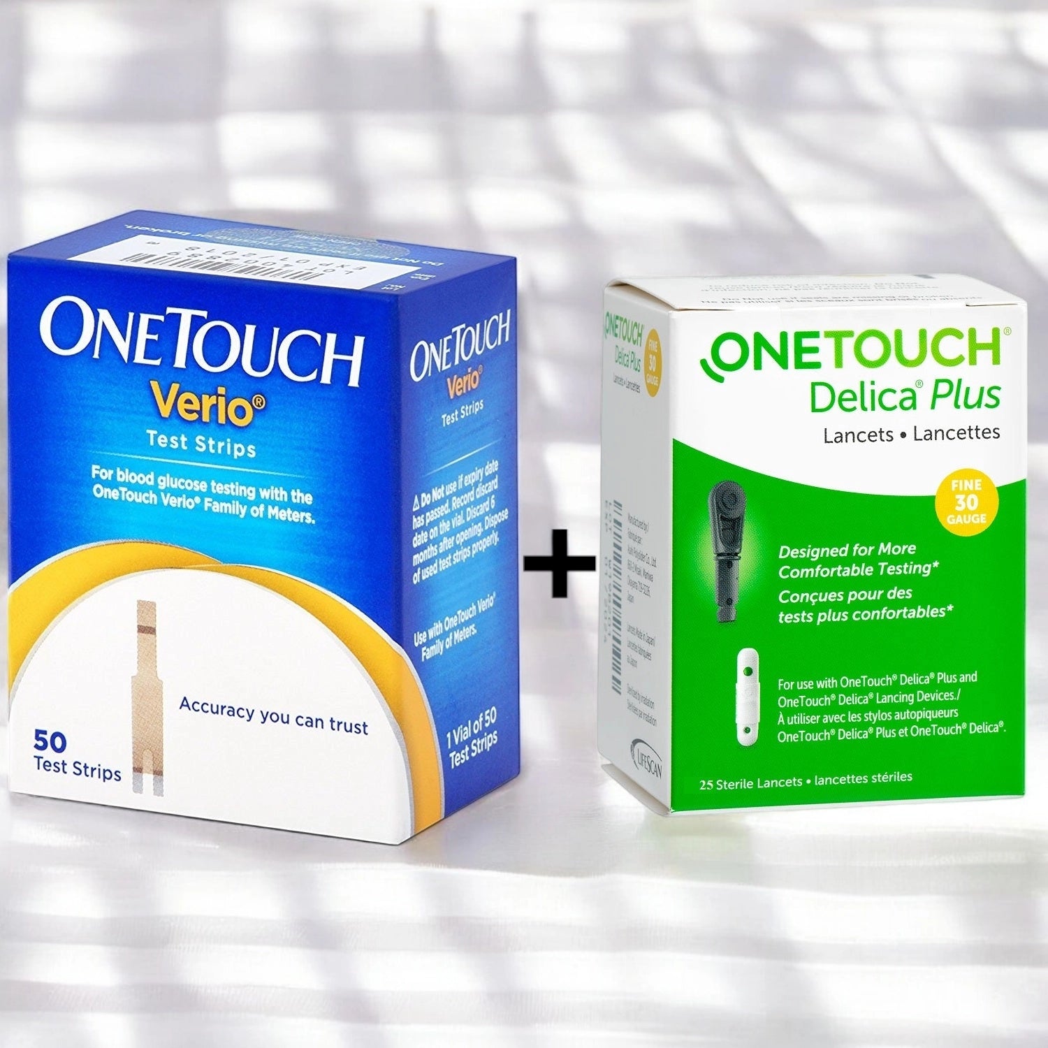 OneTouch Verio Test Strips 50 + 25 Delica Plus Lancets