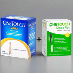 OneTouch Verio Test Strips 50 + 25 Delica Plus Lancets