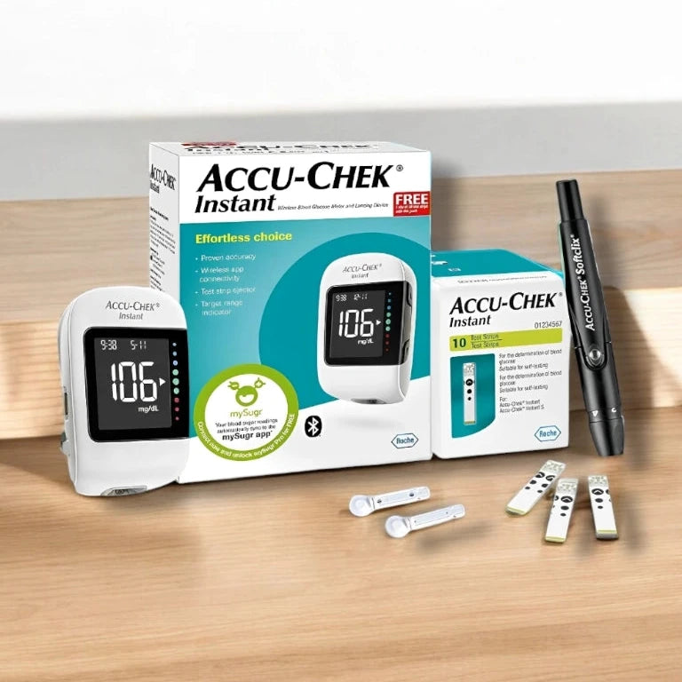 Accu-Chek instant Meter With Blue Tooth Technology With 10 Strips Free ...