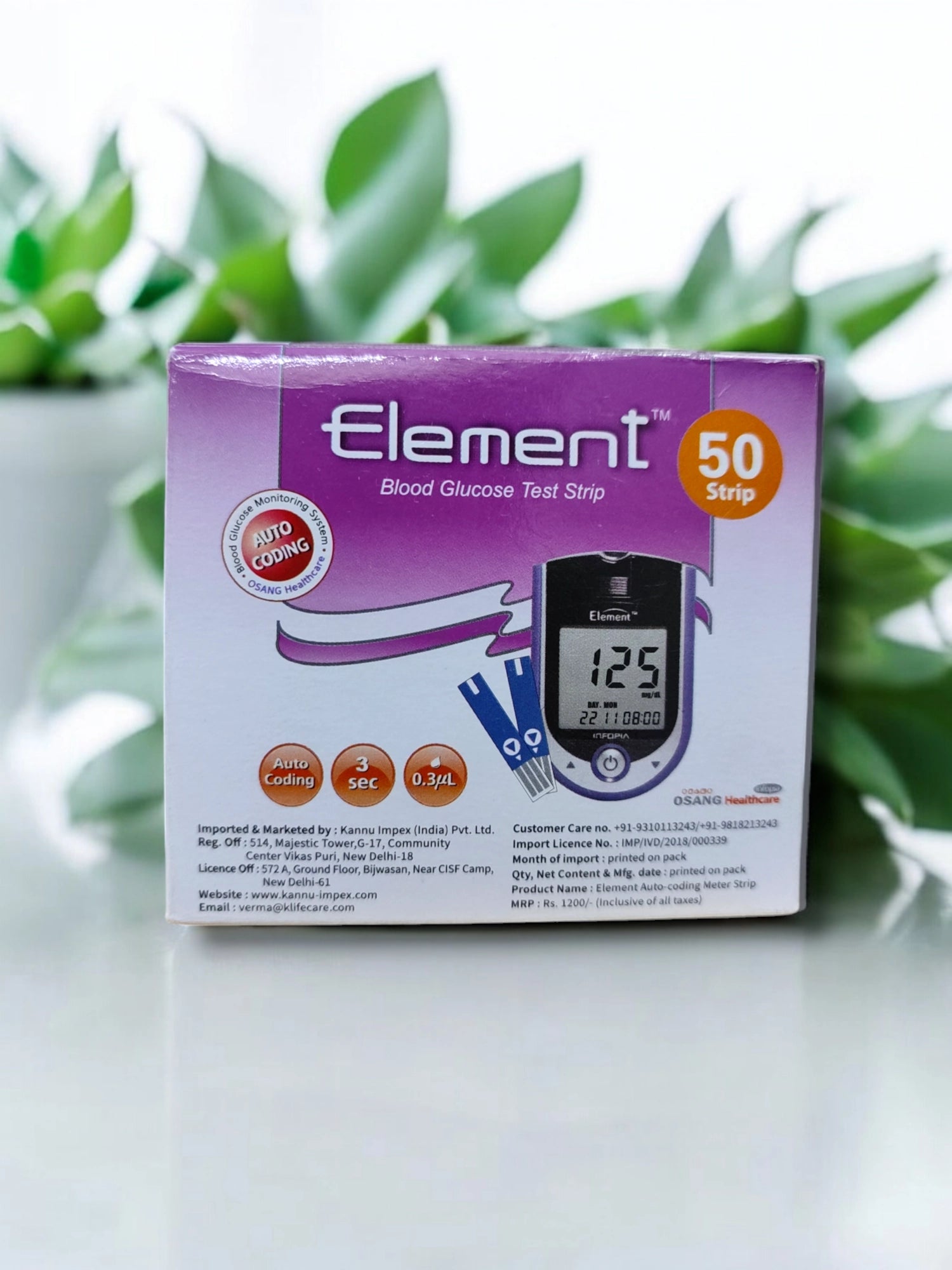 Element Blood Glucose 50 Test Strips