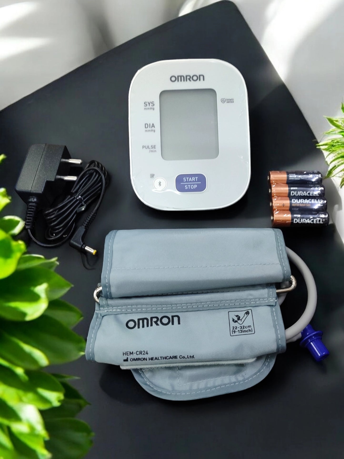 Omron Digital BP Monitor With Bluetooth Technology & Cuff Wrapping Guide HEM-7143T1 With Adapter