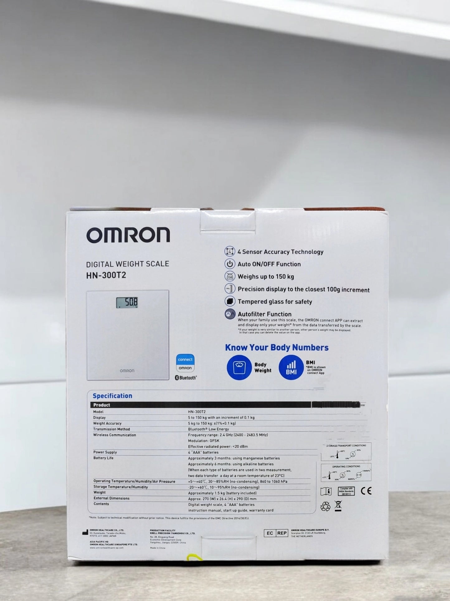 Omron Digital Weight Scale With Bluetooth Technology with Result Oriented HN-300T2