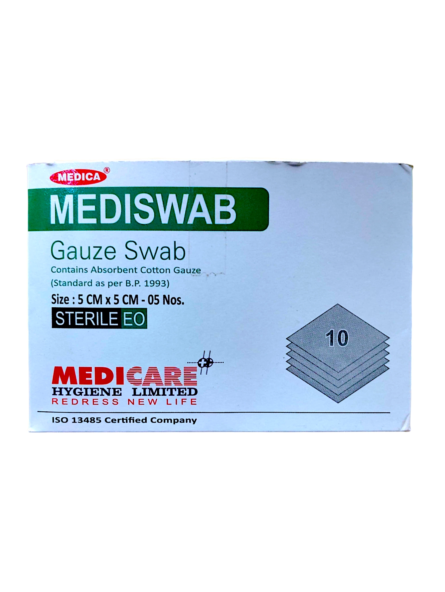 Medi swab Sterile Gauze (5Cms X5Cms X8Ply) (20 Packs)