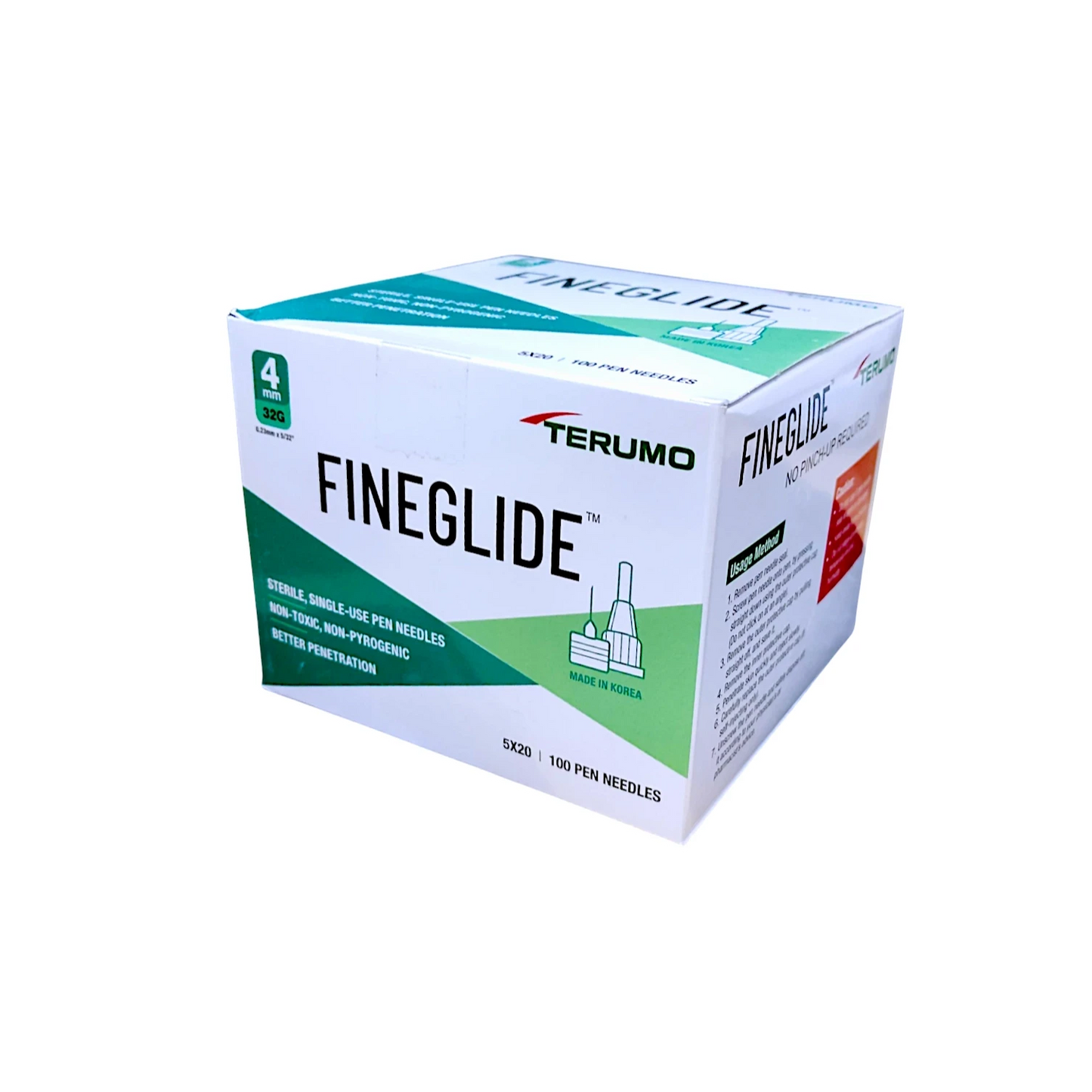 Terumo Fineglide Pen Needles 4mm and 32G (Pouch of 100 Needles)