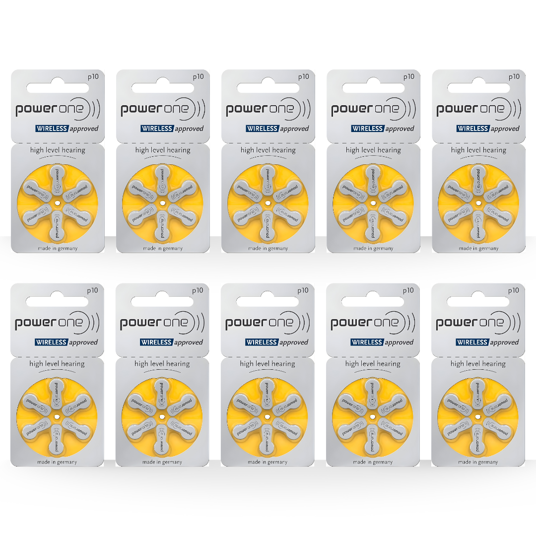 Hearing Aid Battery Size P-10 (6 Pcs × 10 Packs)