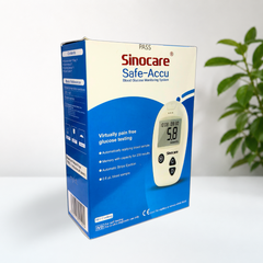 Sinocare Safe-Accu Blood Glucose Monitoring System | 10-Year Warranty | 50 Test Strips