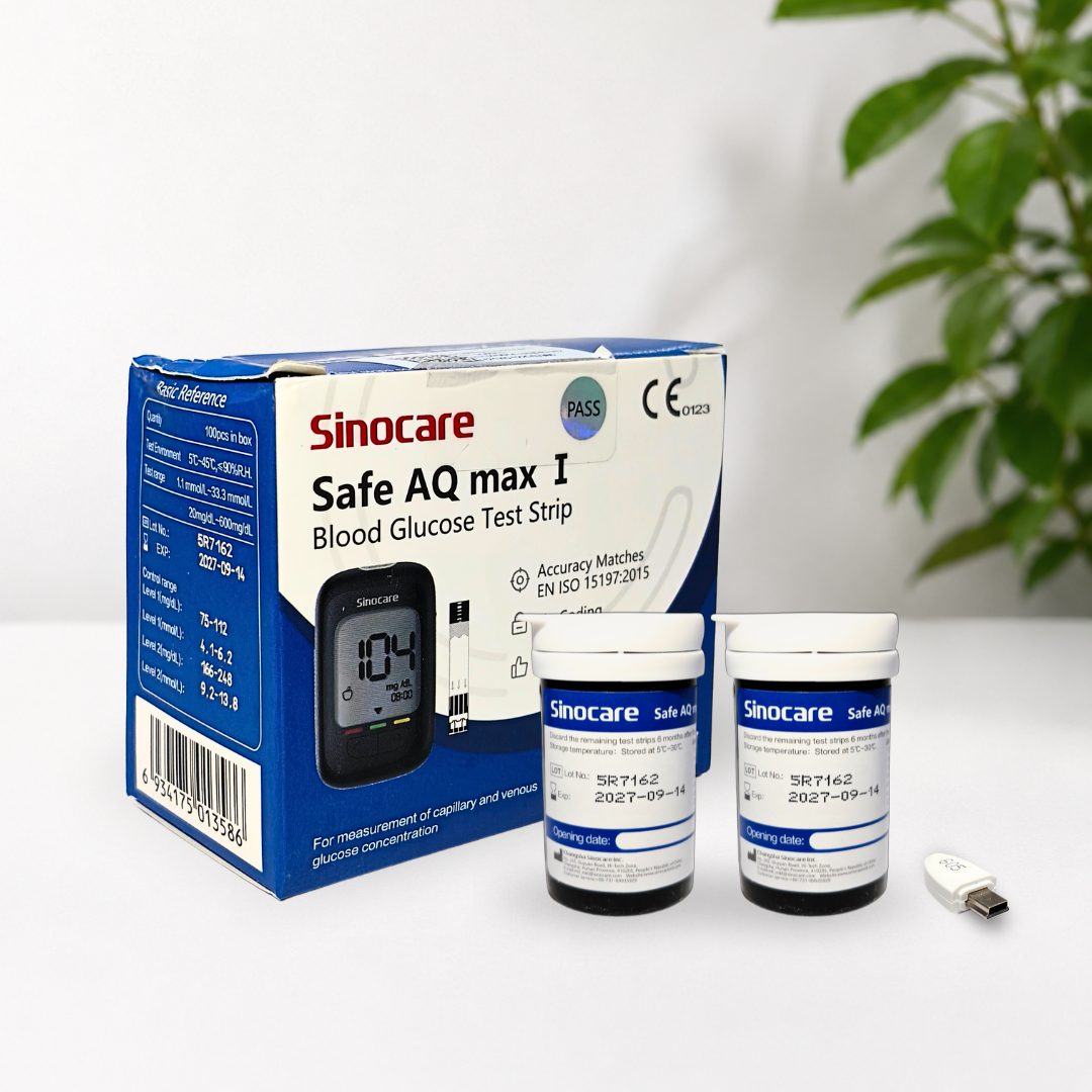 Sinocare Safe AQ Max I Blood Glucose Test Strips 100 Strips