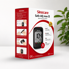 Sinocare Safe AQ Max III Blood Glucose Meter | No Coding | 5-Second Results