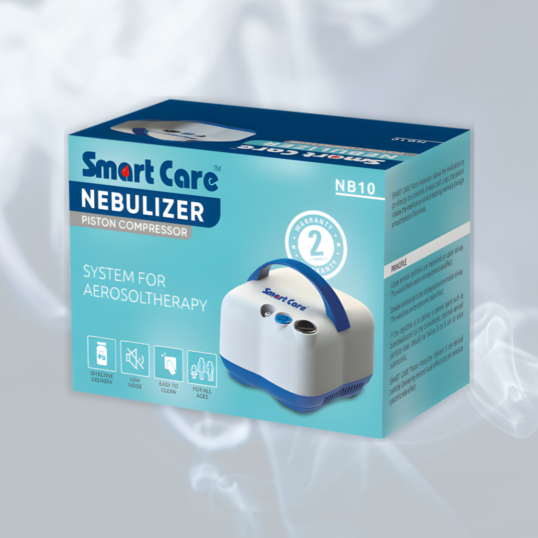 Smart Care Nebulizer Piston Compressor NB 10 – White | Compact & Powerful Nebulizer for Home Use
