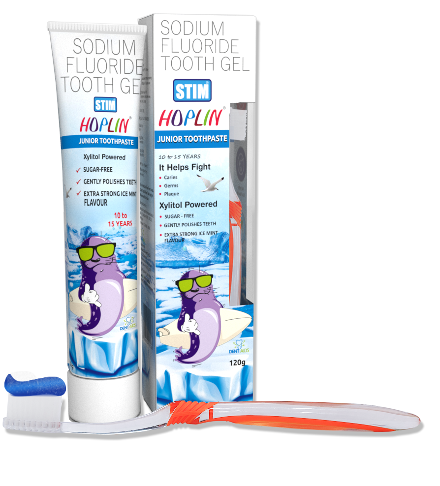 Stim Hoplin Junior Toothpaste for 10 to 15 Years with Free Brush – 120 ...