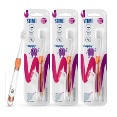STIM Hoppy Junior Toothbrush for 10–15 Years | Soft Bristles | Pack of 3