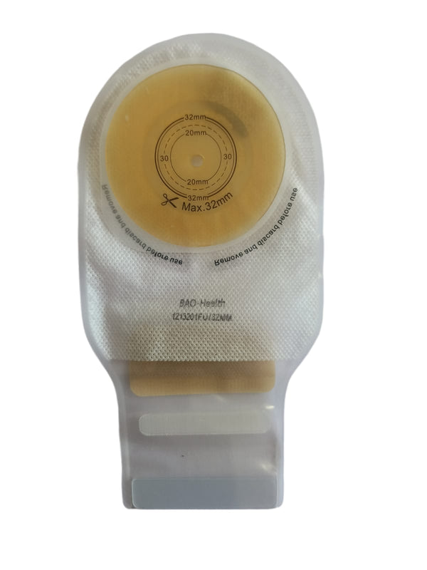 Bao Health One Piece Classical Open Ostomy Pouch with Velcro Closure 1213200FU -32MM