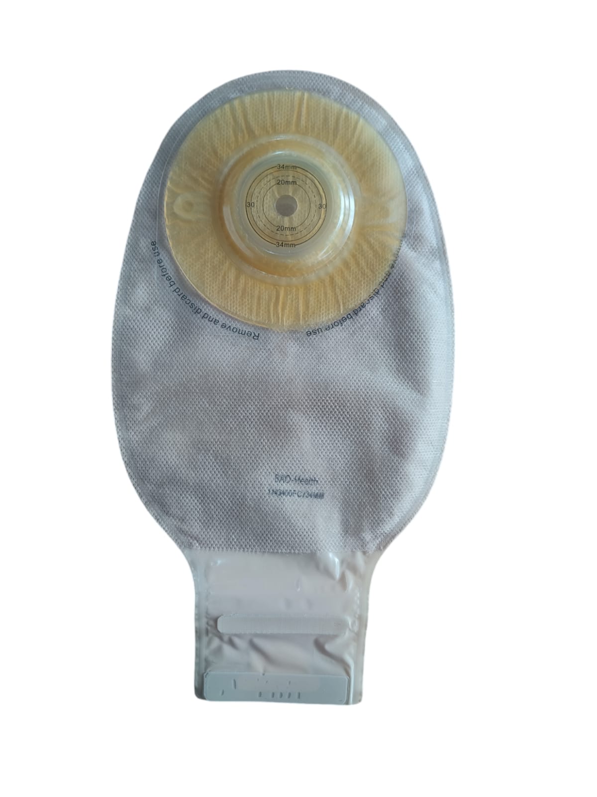 Bao Health One-piece Open Ostomy Bag with Filter Convex, & Velcro Closure 1143400FC 10-34MM