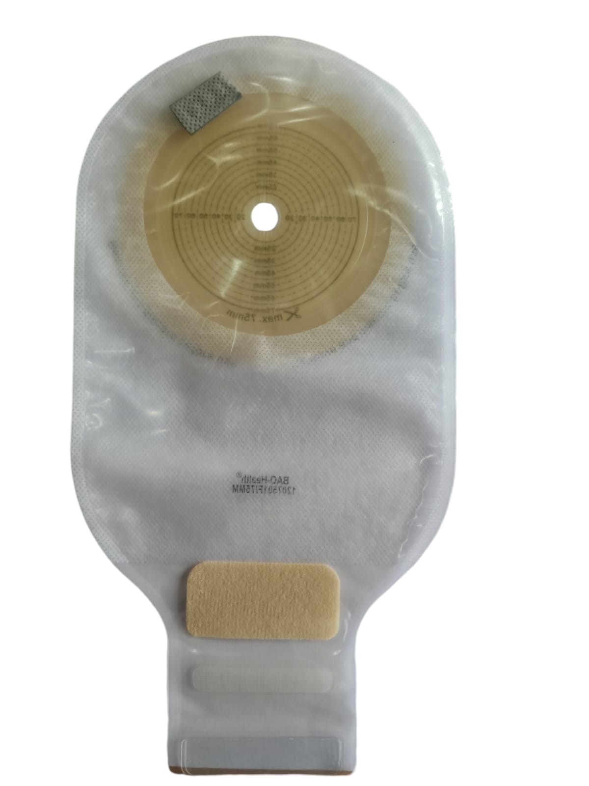 Bao Health One-piece Open Ostomy Bag with Filter & Velcro Closure 1207501F 12-75MM