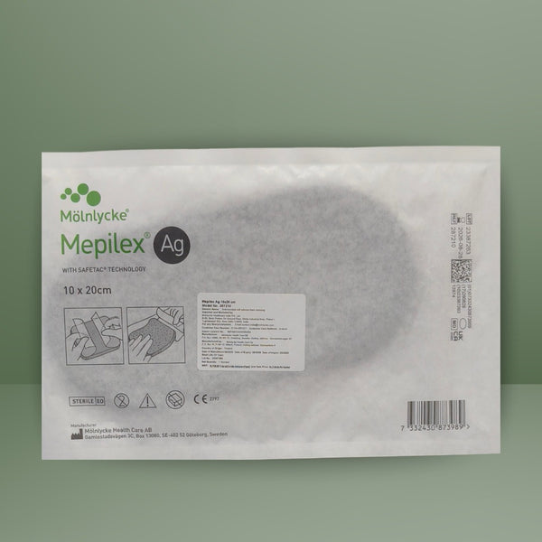 Mölnlycke Mepilex Ag Antimicrobial Foam Dressing with Safetac Technology (10 x 20 cm) 287210