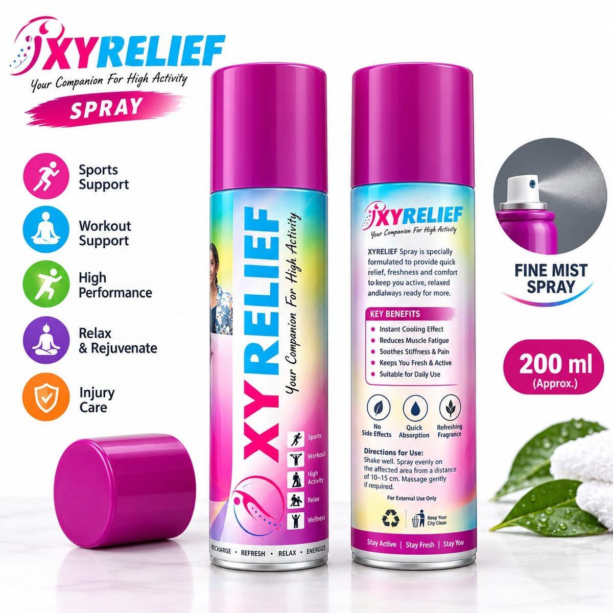 OxyRelief Oxygen Aluminium Canister – Portable Oxygen Spray
