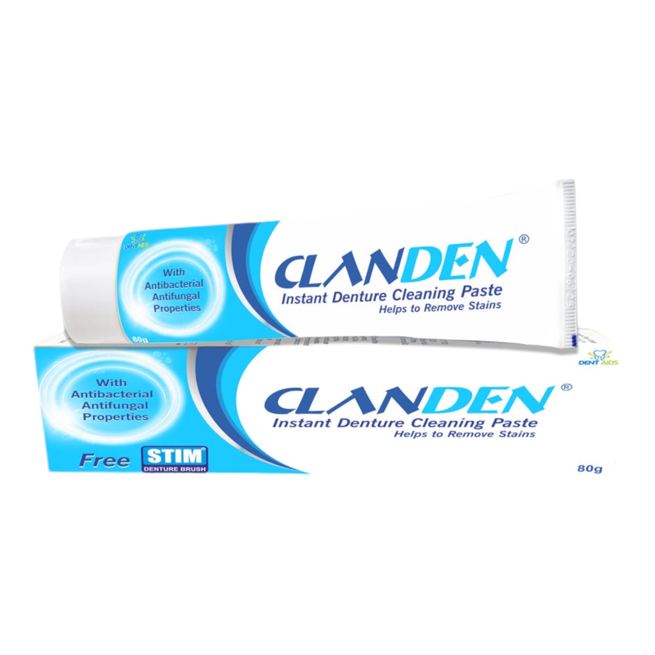 Stim Clanden Denture Cleaning Paste 80 Gms with Free Stim Brush (Pack of 3 )