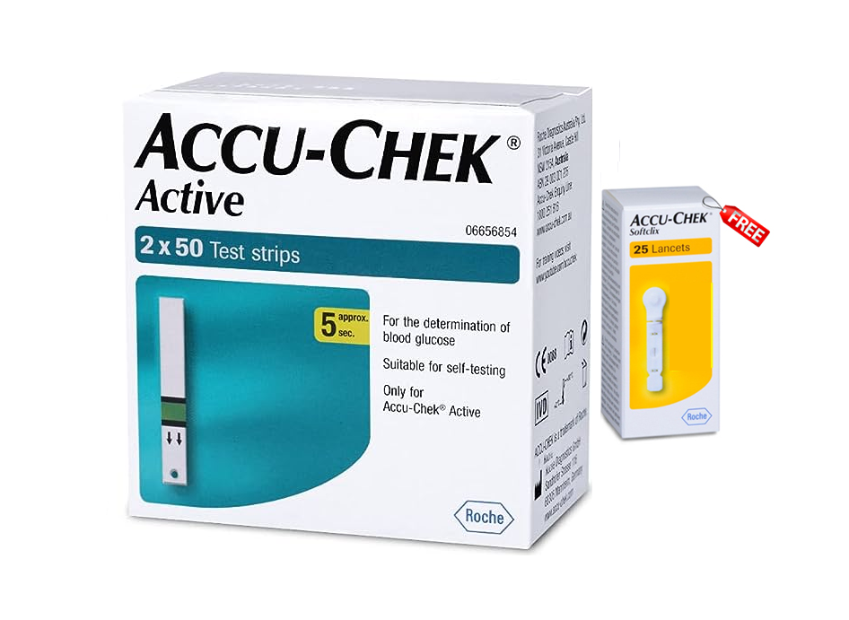 Accu Chek Active Test Strips With Free Soft-Clix Lancets 25