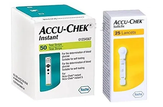 Accu Chek Instant Test Strips 50 With Soft-Clix Lancets Free 25