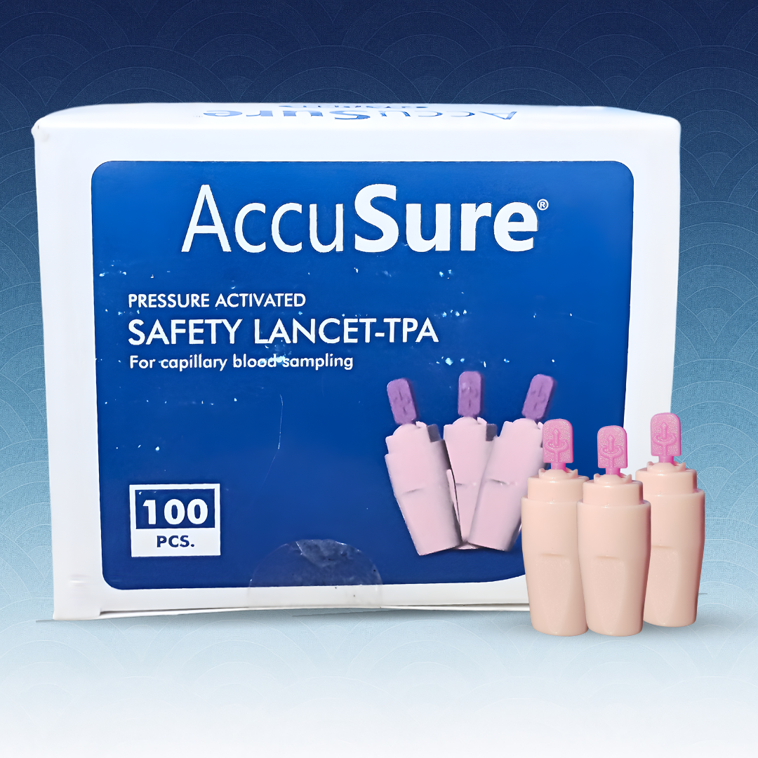 AccuSure Pressure Activated Safety Lancets – 100 Pcs Pack