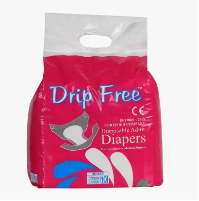 Drip Free Paramount Adult Diaper Large Size Pack of 10 Pcs, Waist Size 40-59 Inch