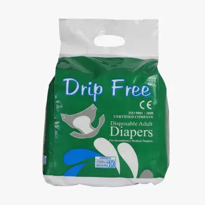 Drip Free Paramount Adult Diaper Medium Size Pack of 10 Pcs, Waist Size 28-40 Inch