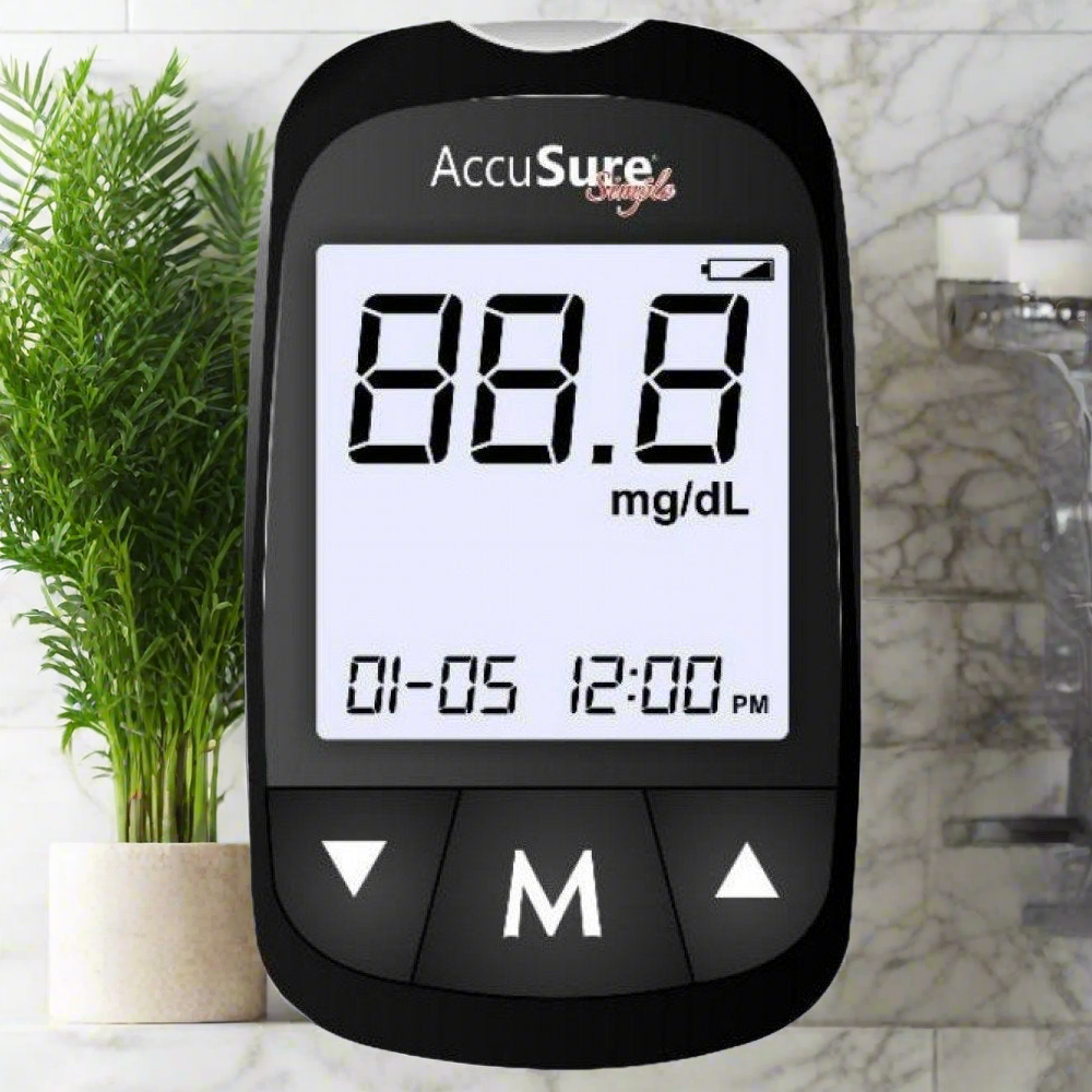 Accusure Simple Glucometer + 25 Test Strips