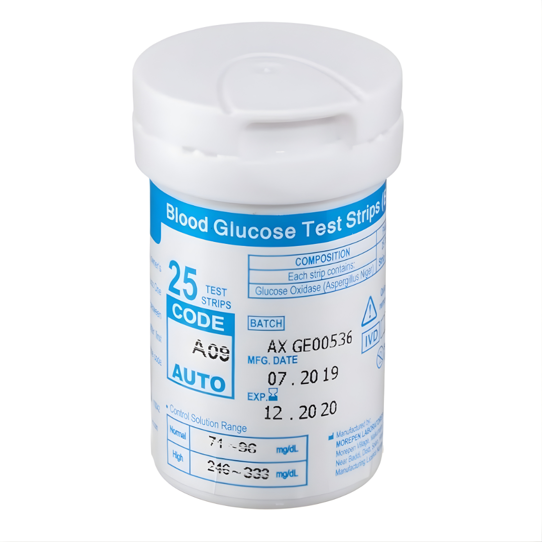 Dr. Morepen Gluco One BG-03 Blood Glucose Test Strips – 25 Strips (Only Strips)