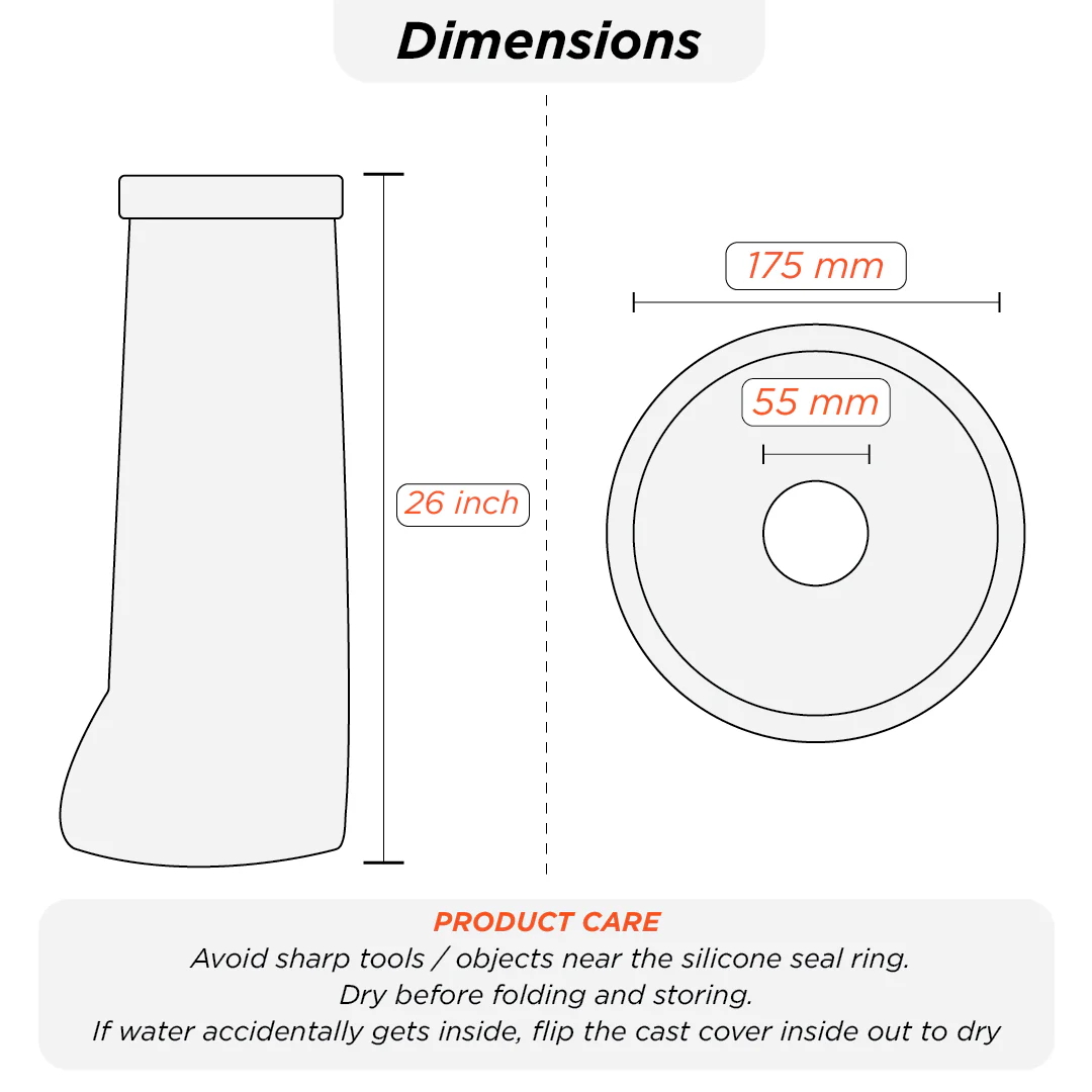 Vissco Cast Cover – Leg (Ankle to Thigh) PC 0830 | Waterproof Cast Protector for Shower & Injury Care