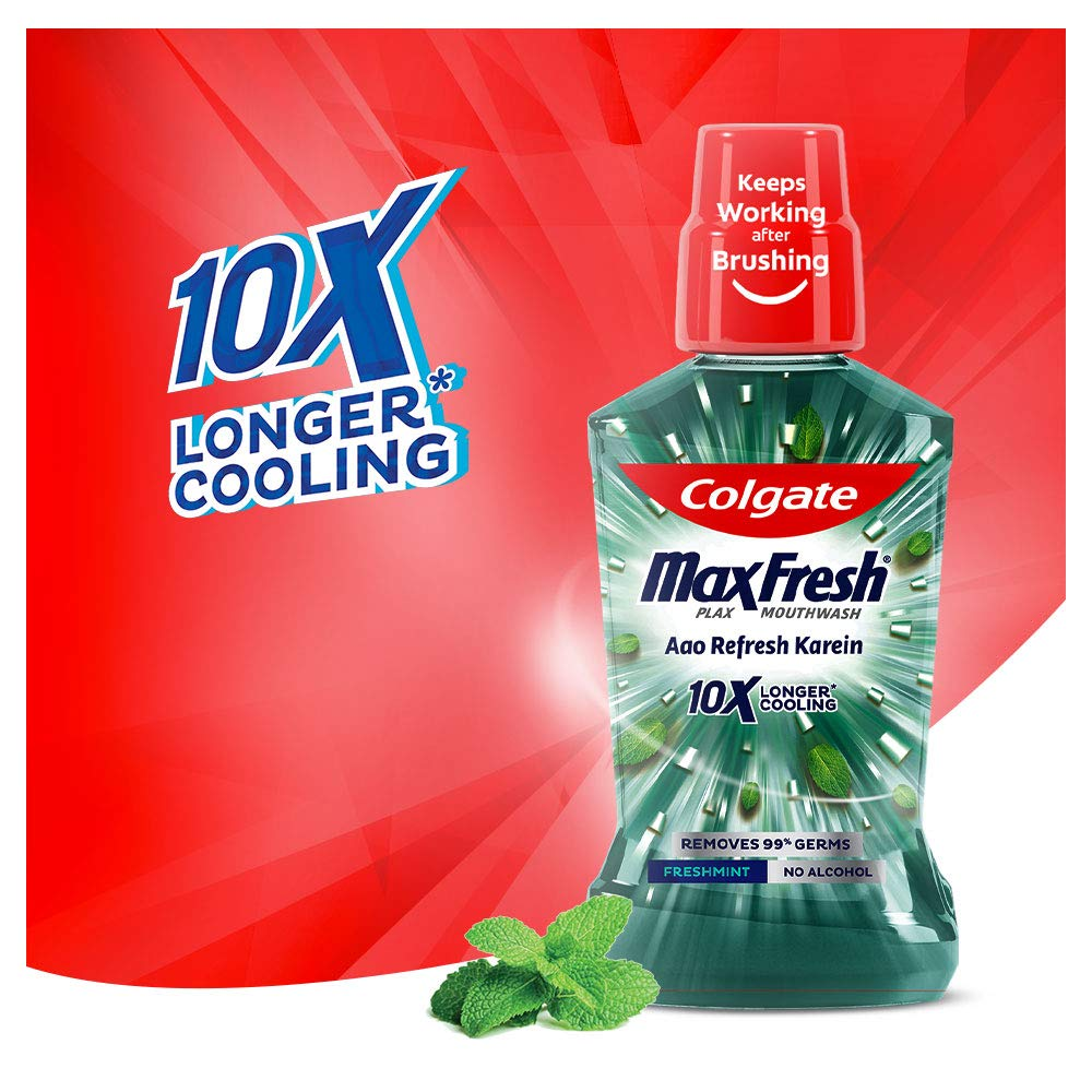 Colgate Max Fresh Antibacterial Mouth Wash 500ML 3 Pcs, Fresh Mint