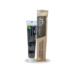 Dr. Morepen Active Smile Charcoal Toothpaste Combo – Pack of 3 (100g Each) with Free Bamboo Brushes | Teeth Whitening with Refreshing Mint
