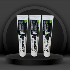 Dr. Morepen Active Smile Charcoal Toothpaste Combo – Pack of 3 (100g Each) with Free Bamboo Brushes | Teeth Whitening with Refreshing Mint