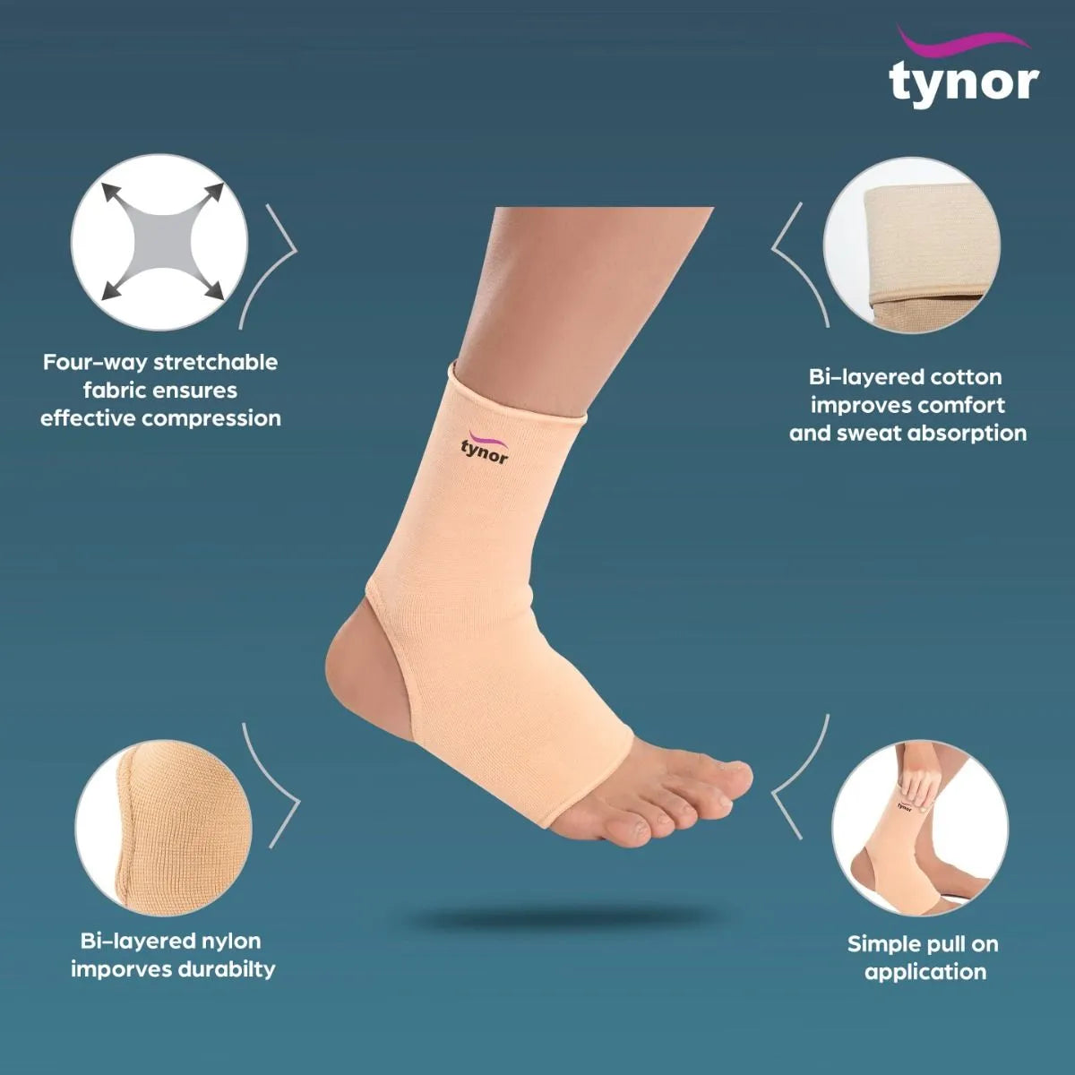 Tynor Anklet (Latex Free) – D-03 | One Pair